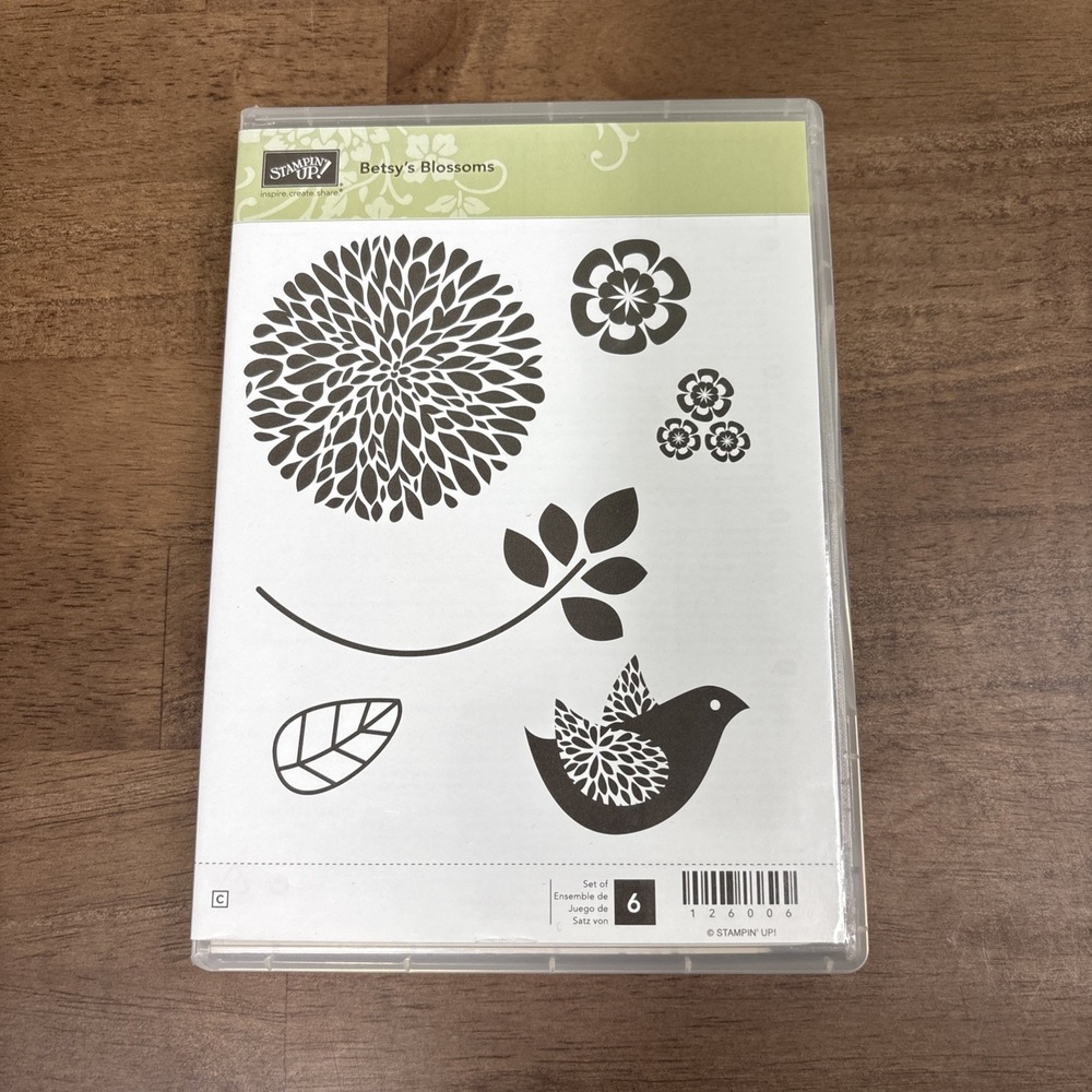 Stampin' Up! Betsy's Blossoms Stamp Set #126006 Set of 6 Cling